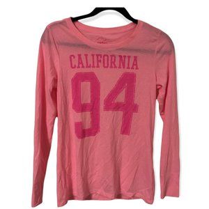 OLD NAVY | Women's | Pink Long Sleeve Logo Graphic Tee | S